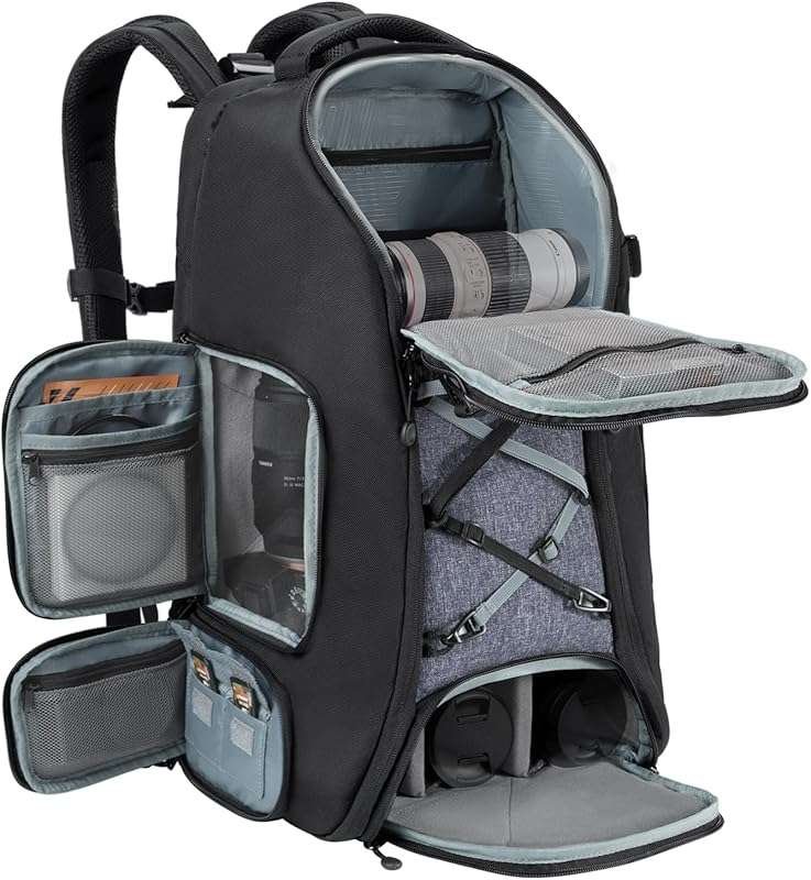 K&F CONCEPT 30L Large Camera Backpack for Photographers with Raincover