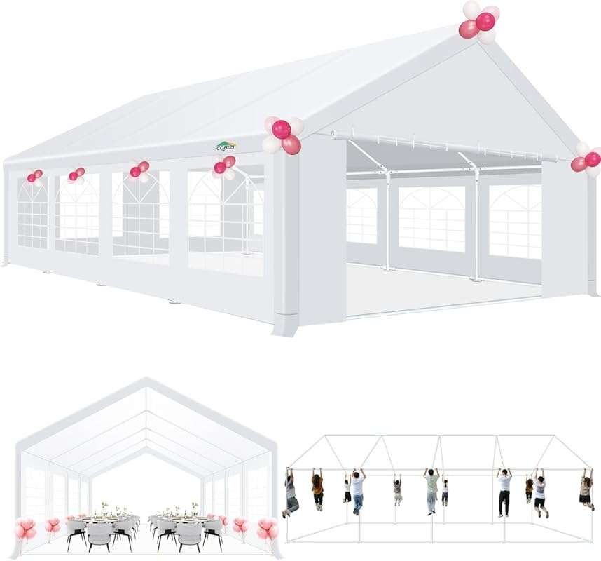 COBIZI 20x30 Heavy Duty Party Wedding Tent, Galvanized Event Shelter w