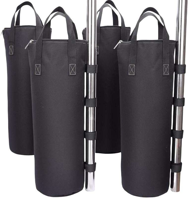 Extra Large 160 LBS Canopy Sand Bags for Weight Set of 4 - Zipper Top,