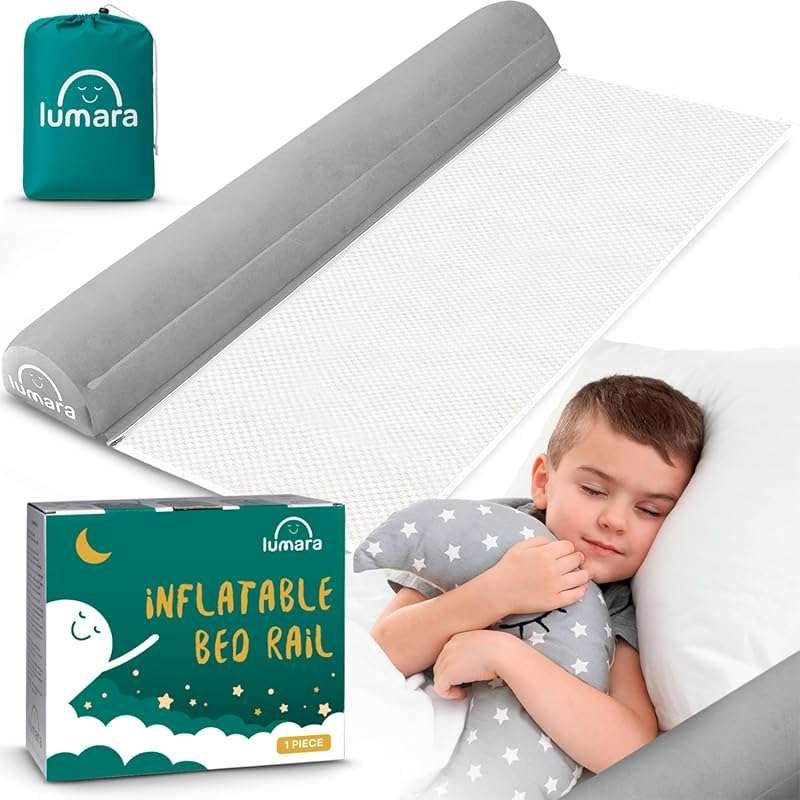 LUMARA Inflatable Portable Travel Bed Rail for Toddlers. Non-Slip Safe