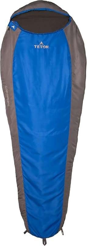 Teton 20°F & 5°F Lightweight Warm Mummy Sleeping Bag for Adults & Kids