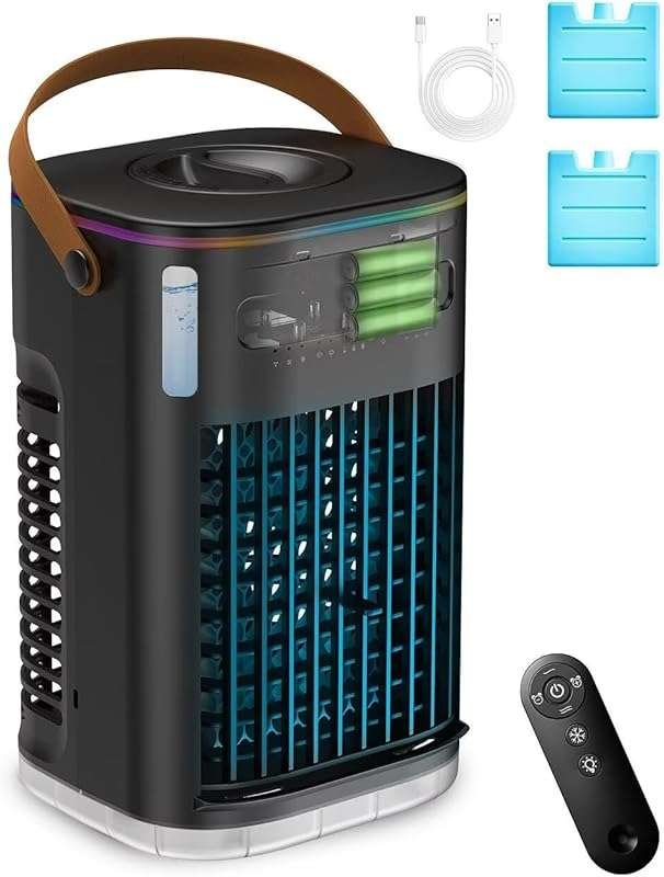 3-in-1 Portable Air Conditioner: 5400mAh Battery Personal Cooler Fan w