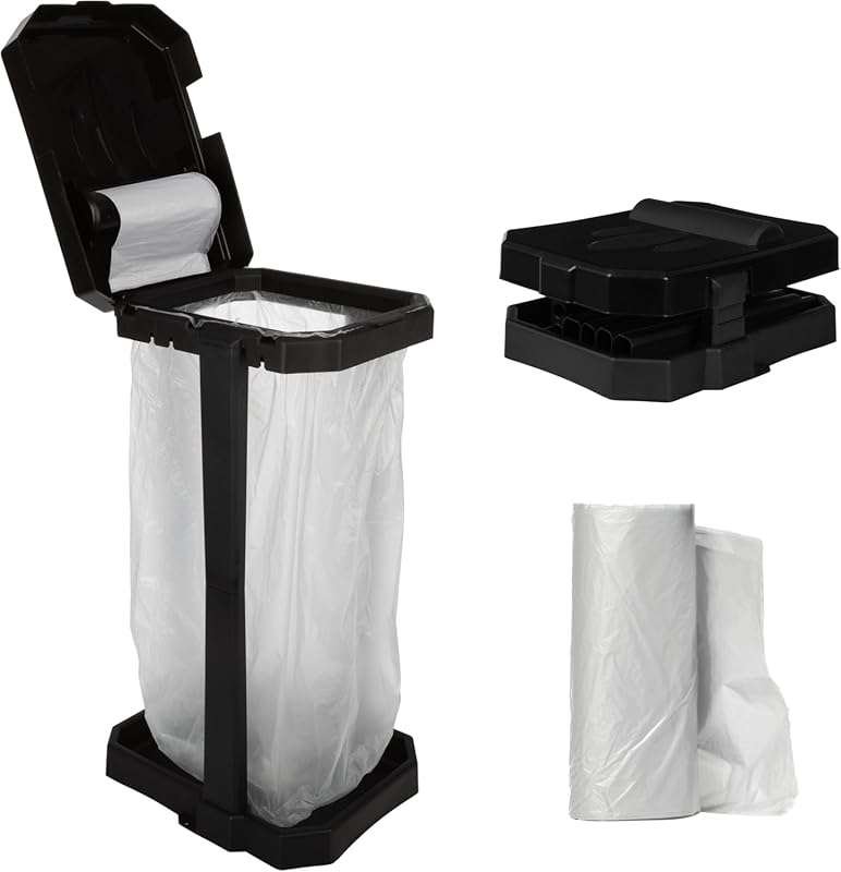 Wakeman Heavy Duty Portable Collapsible Trash Bag Holder Stand with 7 