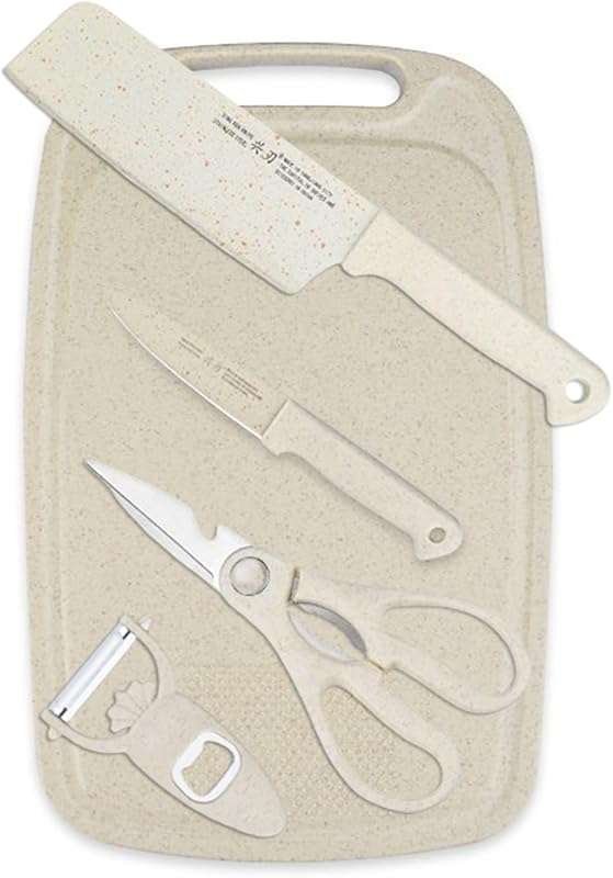 5-in-1 Mini Knife & Cutting Board Set: Wheaten Dorm & Travel Kitchen E