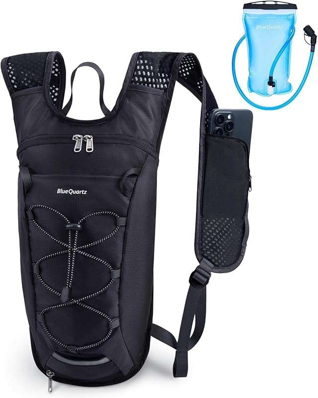 Blue Quartz Hydration Backpack: 2L Water Bladder, Lightweight Daypack 