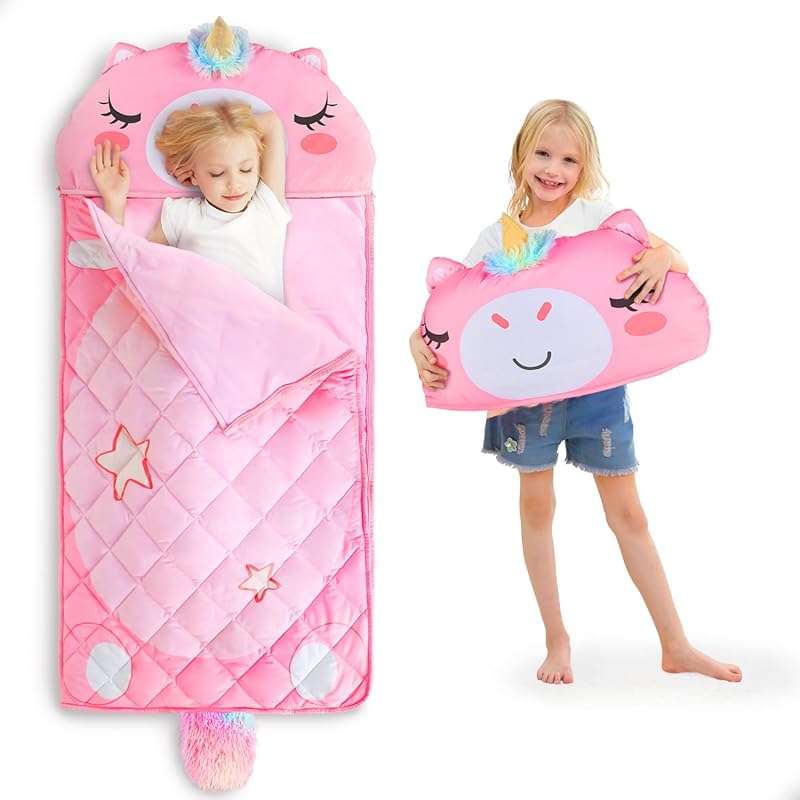 Unicorn Sleeping Bag for Toddler Girls: A 2-in-1 Cushion Blanket for T