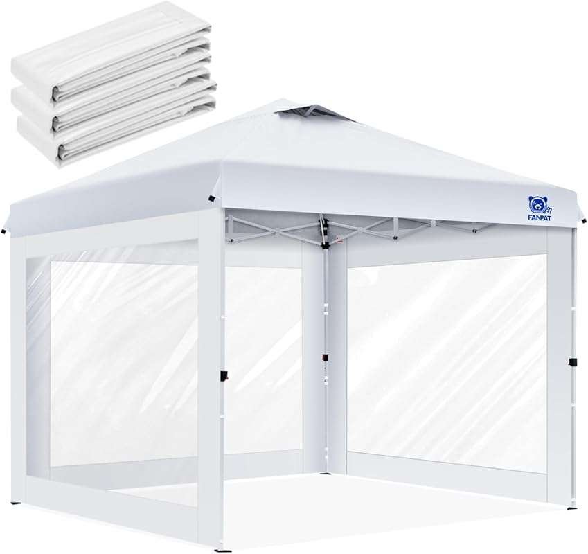 3Pcs Clear Canopy Sidewalls for 10x10 Pop Up Tent, Transparent Window