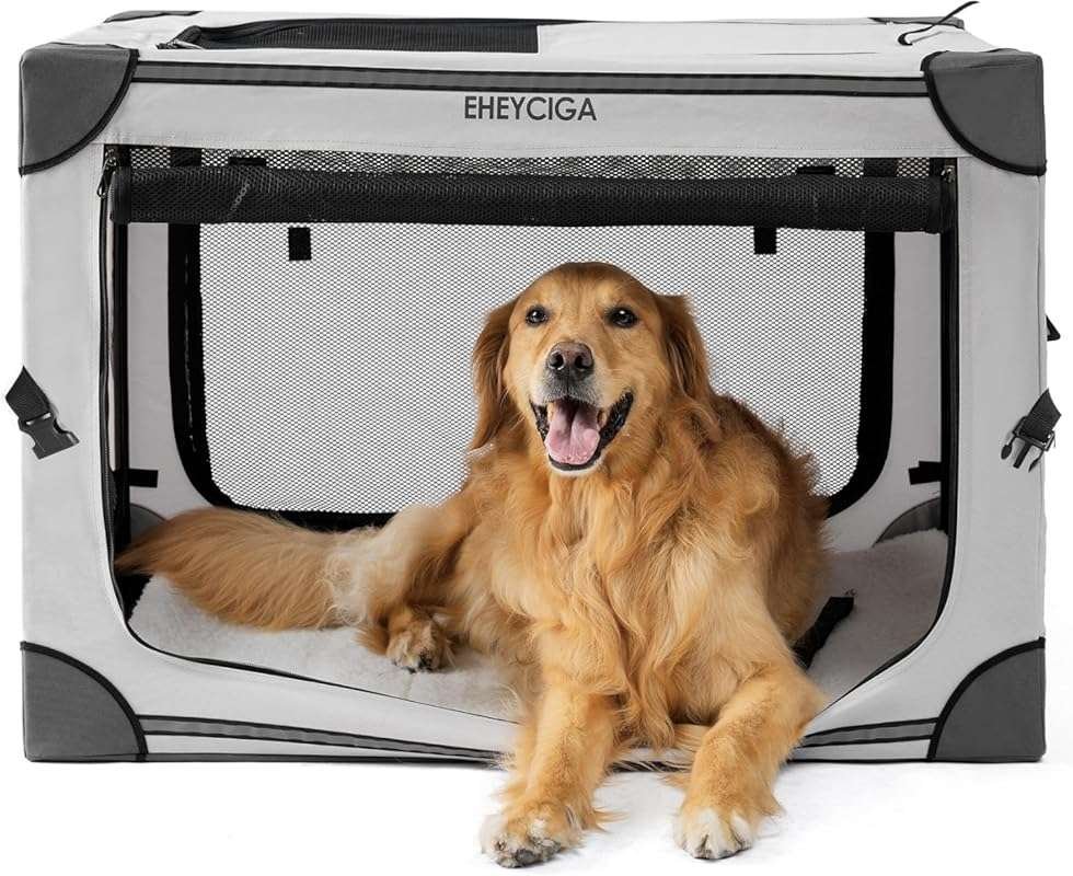 EHEYCIGA 36-Inch Collapsible Dog Crate: Portable, soft, foldable pet k