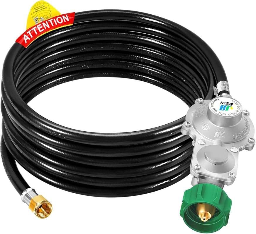 GasSaf 20FT 2 Stage Propane Regulator Hose for RVs, Generators, Grills