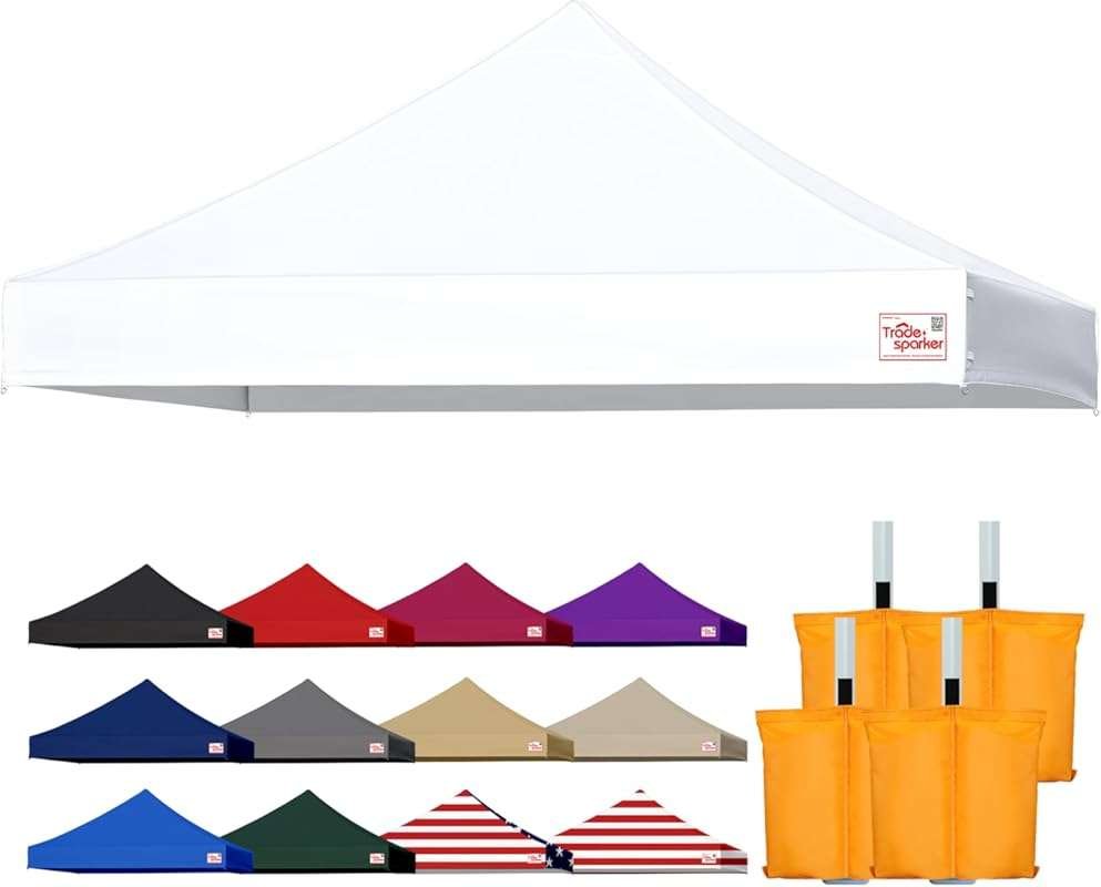 Tradesparker 10x10 Commercial Pop Up Canopy Replacement Top: Windproof