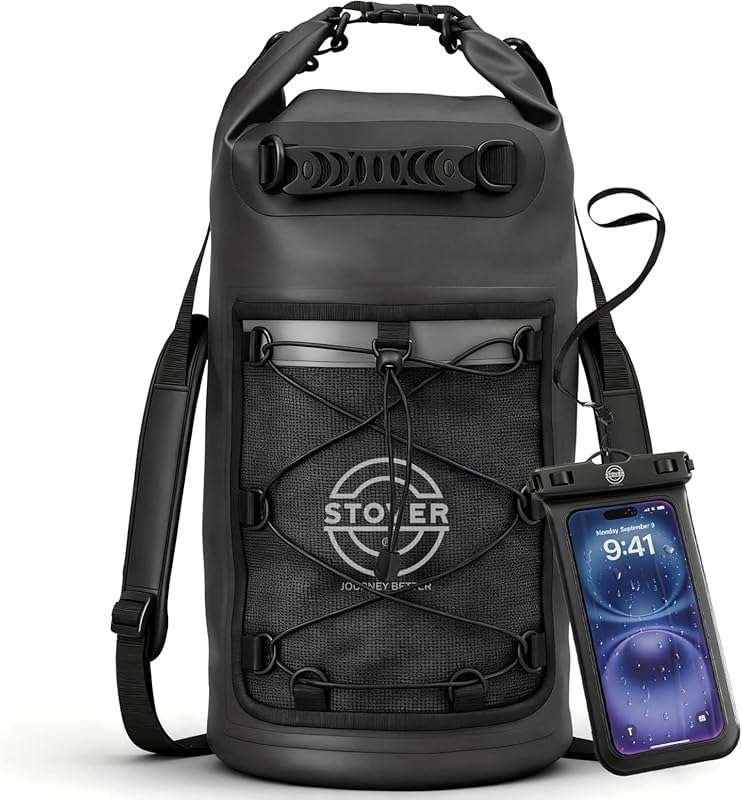 STOVER Waterproof Dry Bag with Phone Case, Multiple Sizes for Hiking, 
