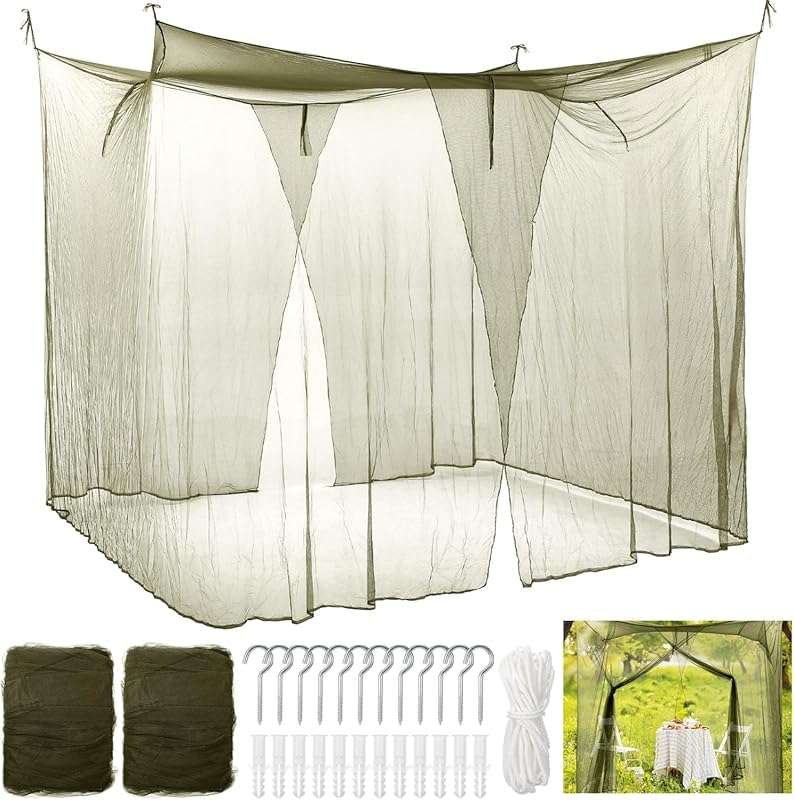 Tranqun 2 Pcs Ultra Large Mosquito Net for Patio Bed: 87x87x71 Inch, D