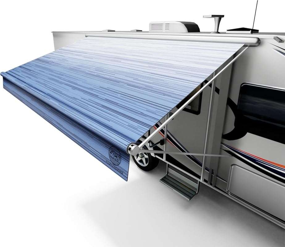 13ft RV Awning Fabric Replacement: Heavy-Duty 19.5oz Heat-Sealed Vinyl