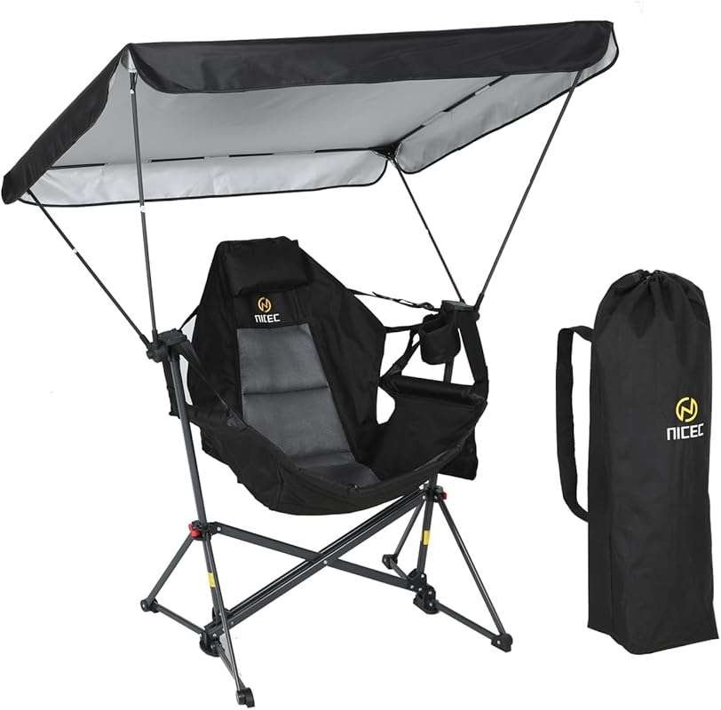 Nice C Hammock Camping Chair with Adjustable Canopy, Portable Swinging