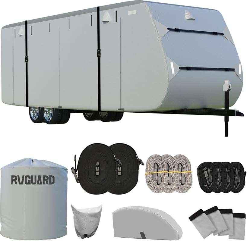 RVGUARD 6-Layer Waterproof RV Travel Trailer Cover for 20-22 Ft Camper