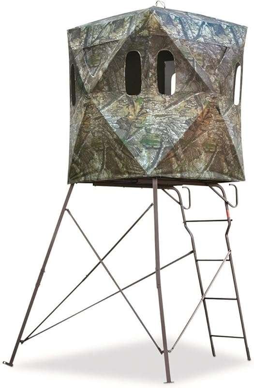 Guide Gear 6' Elevated 2-Man Hunting Tower Blind Tripod Stand with Hunting Gear Accessories