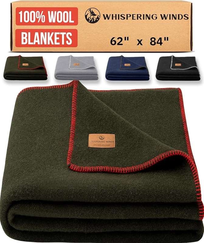 Premium 100% Wool Blanket Twin 62