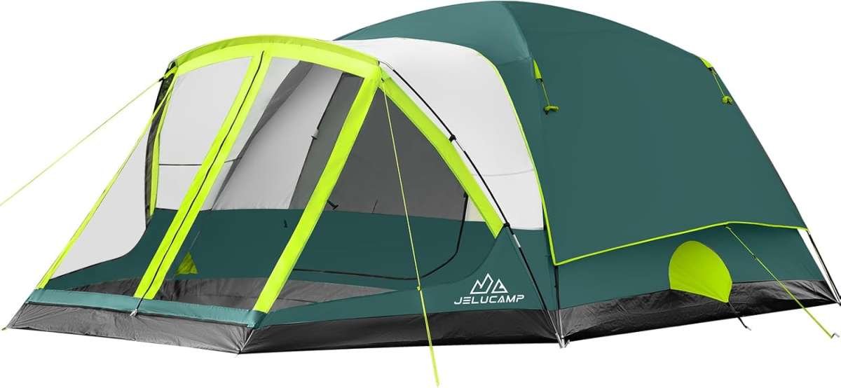 Large 6/8 Person Waterproof Family Camping Tent with Screen Porch for 