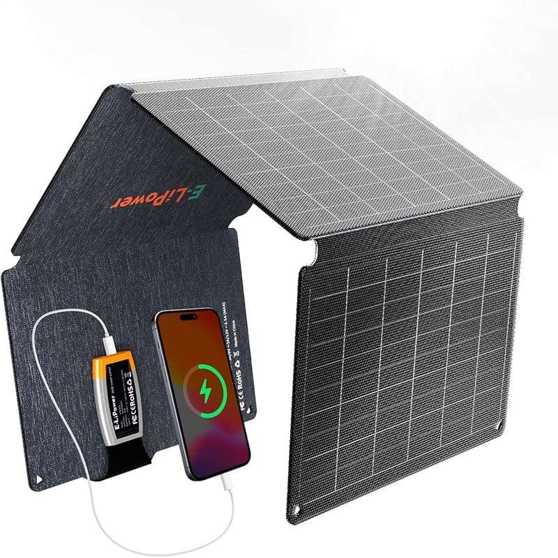 E-LiPower 36W Portable Solar Panel for Camping with Quick Charge USB P