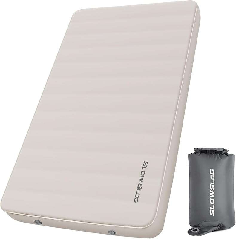 4in Thick Memory Foam Self-Inflating Camping Mattress with Portable El