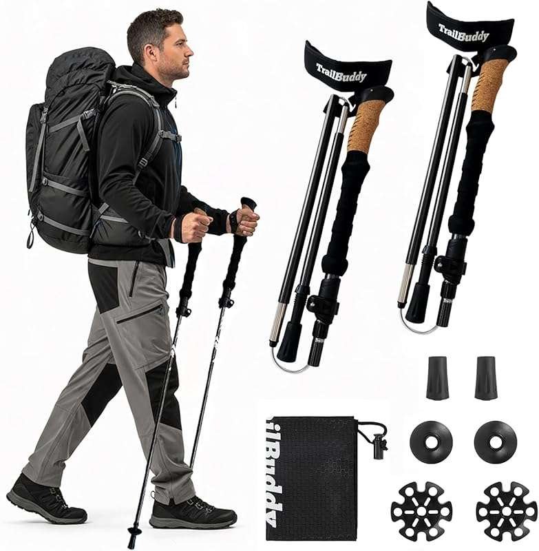 TrailBuddy Lightweight 7075 Aluminum Trekking Poles