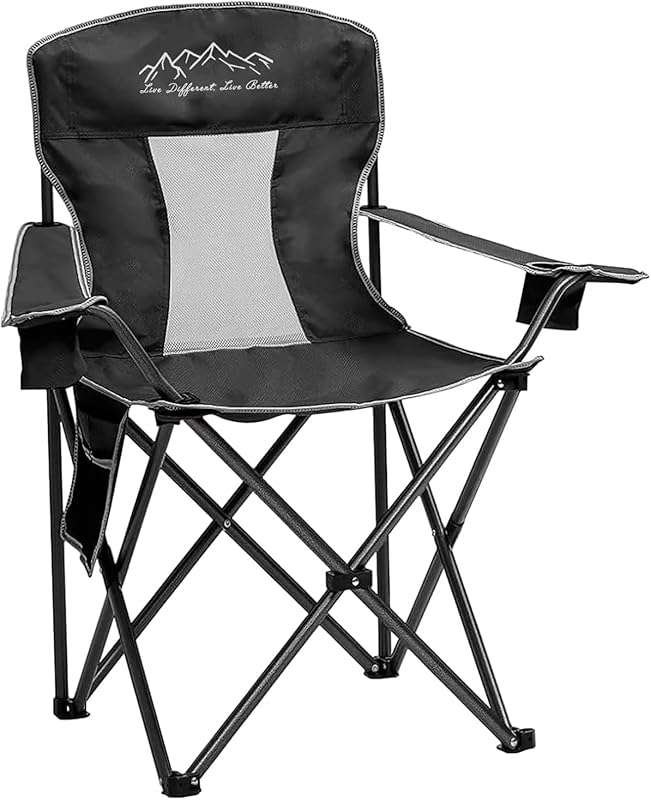 Portable Outdoor Folding Camping Chair with Cup Holder and Large Anti-