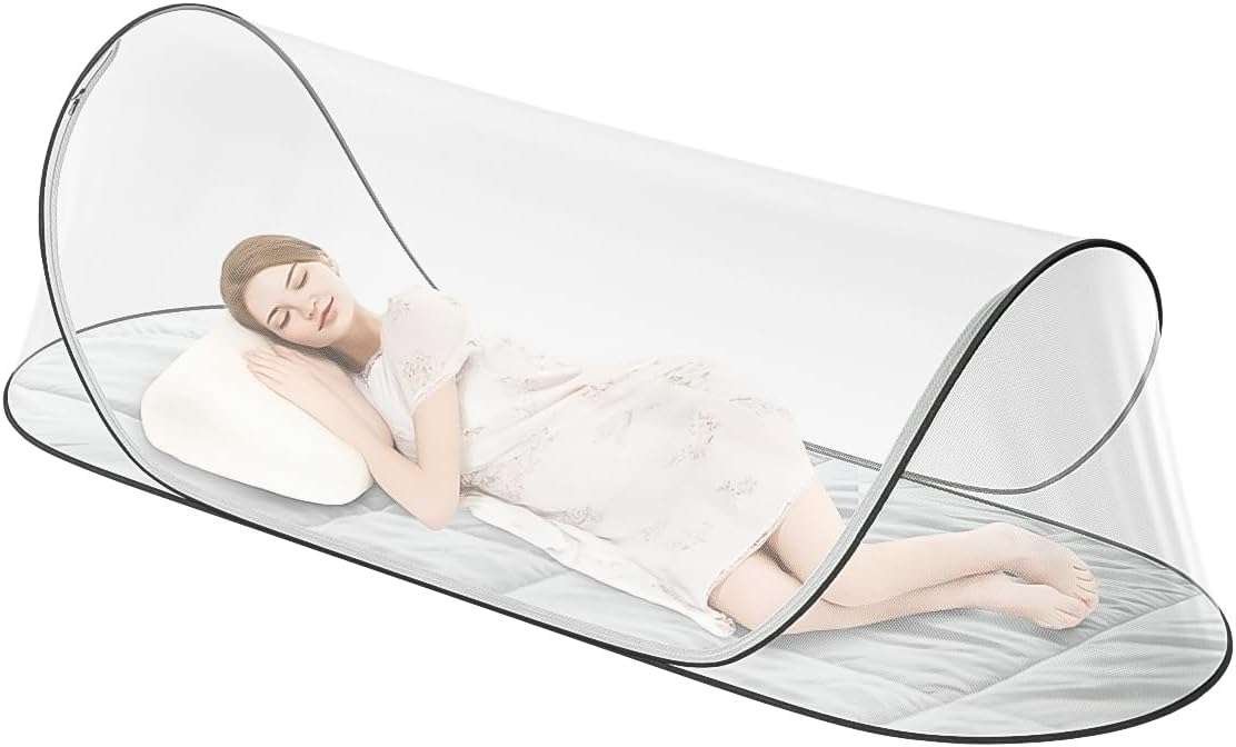 Large Lightweight Breathable Pop-Up Mosquito Net for Bed, Camping, and