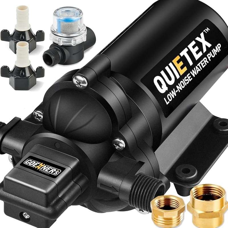 Upgraded 12V RV Water Pump 4.5 GPM 45 PSI Ultra-Quiet Diaphragm with S