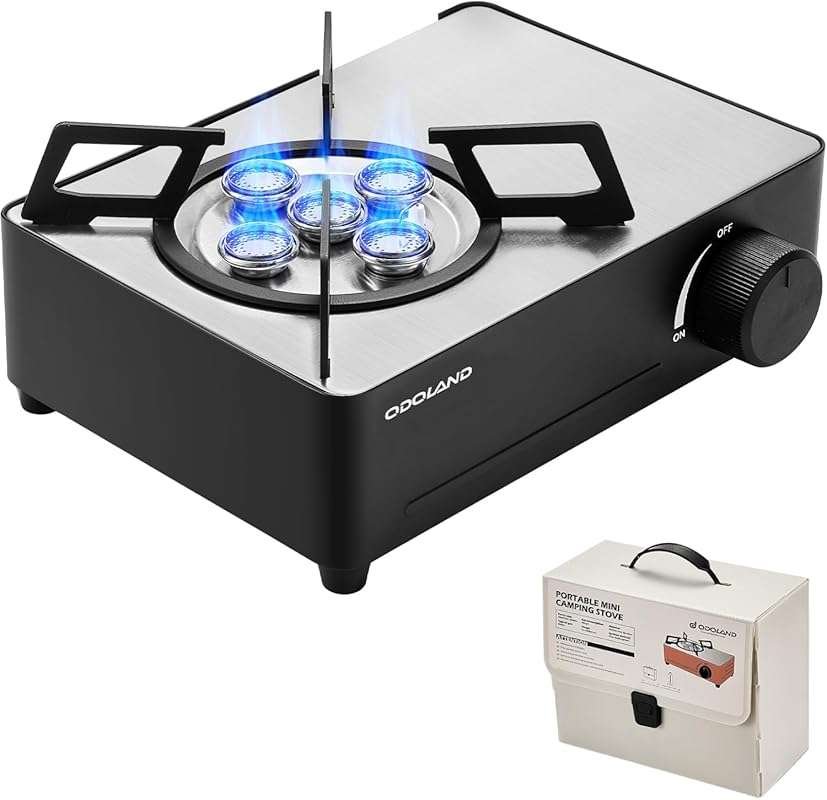 Odoland 7500BTU CSA Certified Portable Butane Camping Gas Stove with C