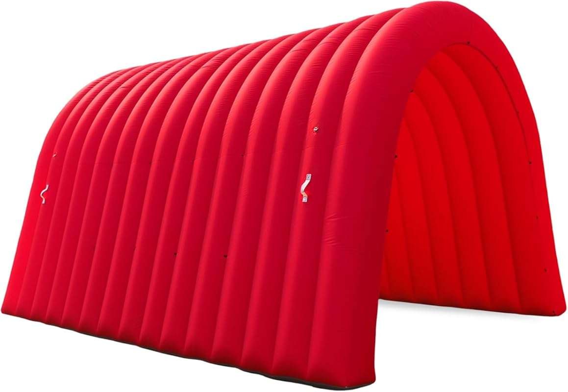 Red 16x10x10Ft Inflatable Sports Tunnel Entrance, Built-in Blower, Adv