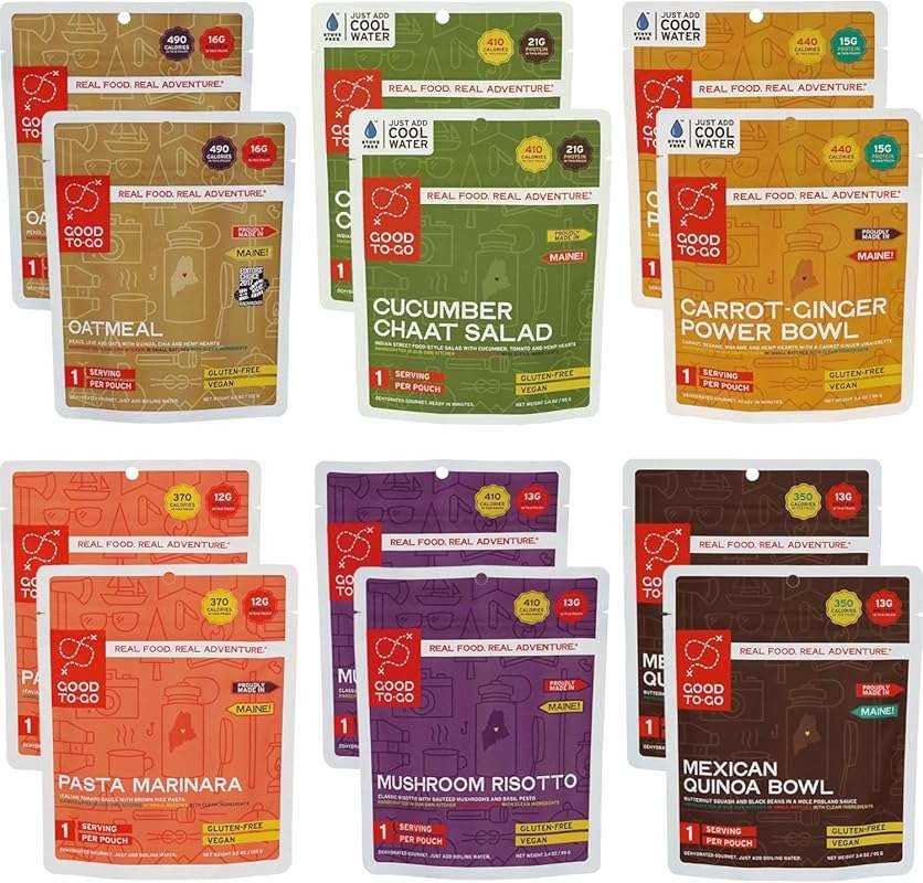 GOOD TO-GO Dehydrated Camping & Backpacking Meals Assortment - Just Ad