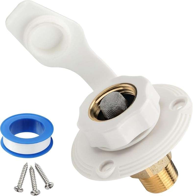 White RV City Water Inlet Connection Replacement for RVs and Campers.