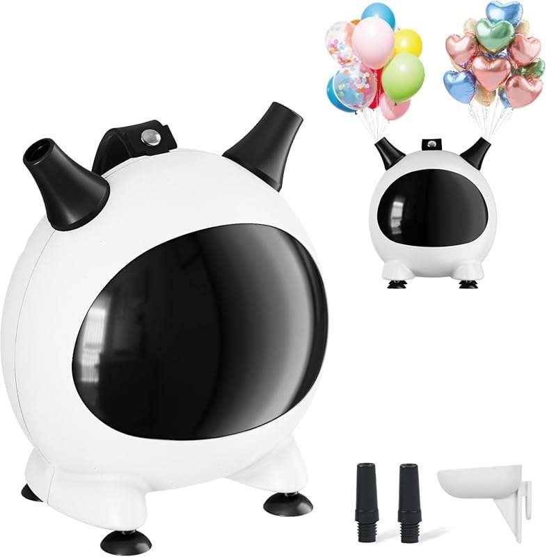 Portable 600W Electric Balloon Pump with 2 Nozzles for Latex Garland Arch & Foil Balloons
