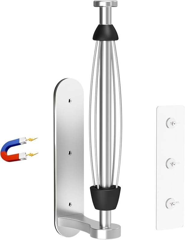 Magnetic Paper Towel Holder for Fridge - No Drill, One Hand Tear with 