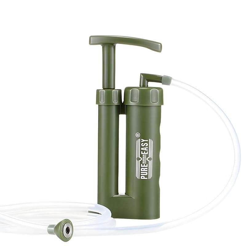 Portable Water Filter with RO Membrane: Survival Pump Purifier Removes