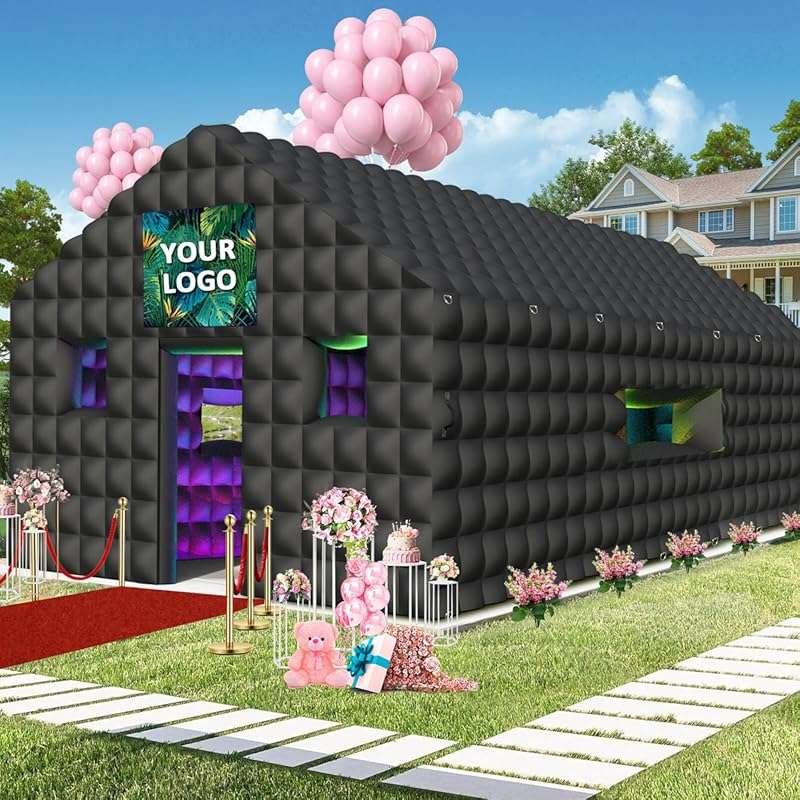 Inflatable Nightclub 20x16.8x12 Ft, Large Black Inflatable Club Tent w