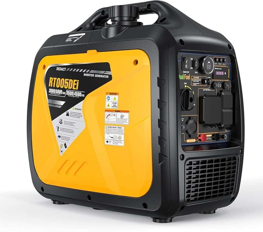 Portable 5000W Dual Fuel Inverter Generator with CO Protect, Eco Mode,