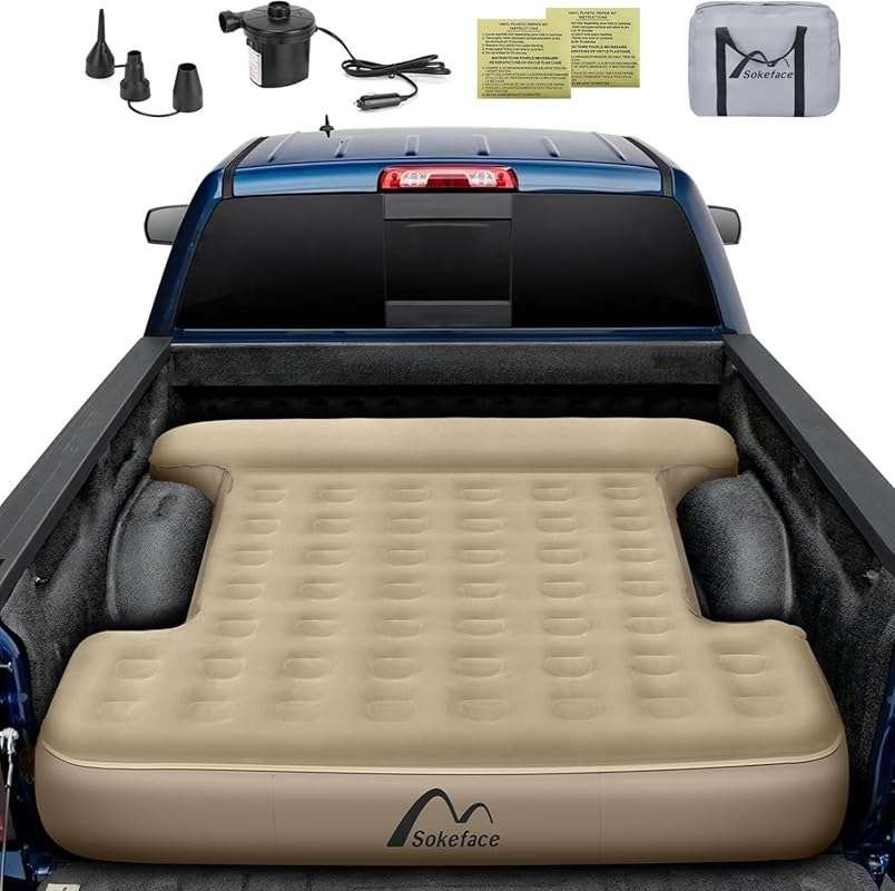 5.5-5.8ft Full Size Truck Bed Air Mattress with Electric Pump for F150