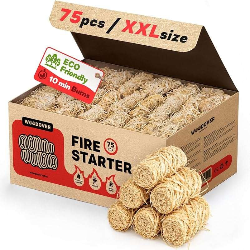 Large Pack of Natural Fire Starters for Pizza Ovens, Fireplaces, and O