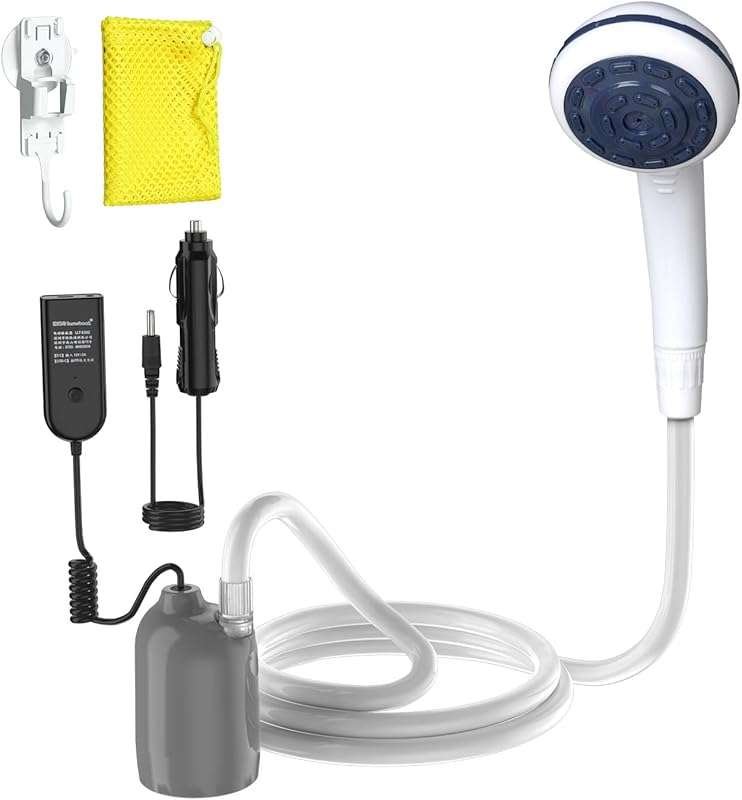 Portable 12V Camping Shower Pump: USB-C PD Fast Charging Power Bank Co