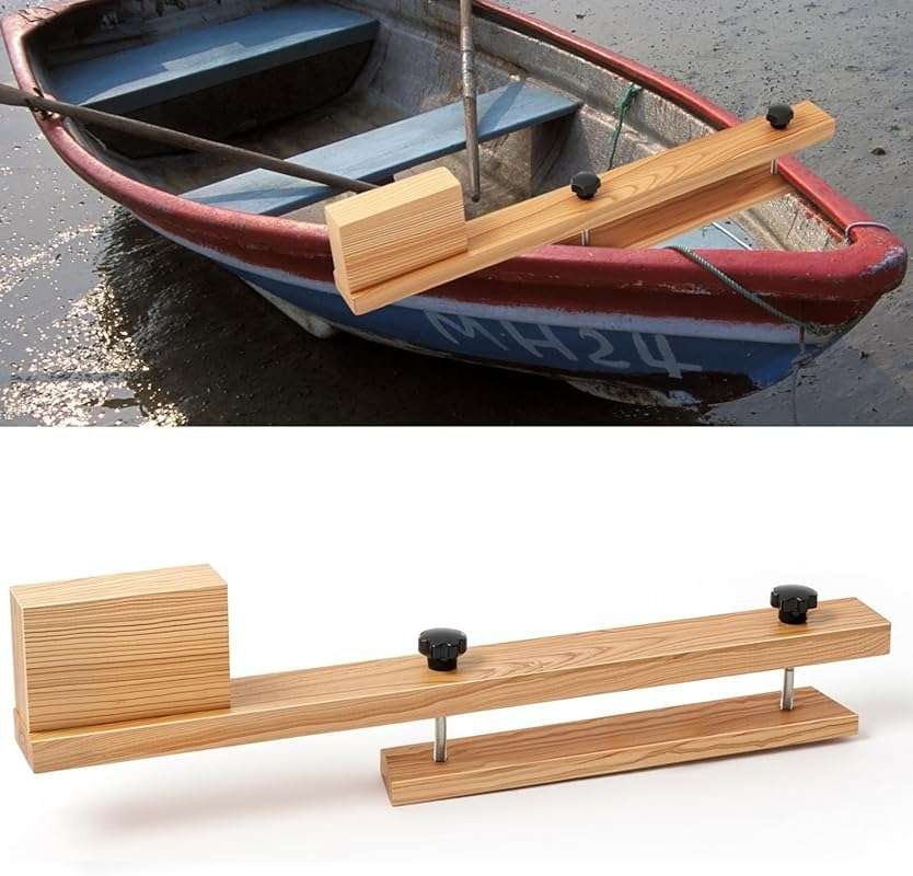 Canoe Trolling Motor Mount with Ash Wood Crossbar for Quick & Easy Kay