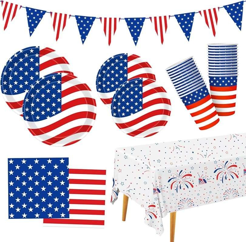 Patriotic Party Supplies Set for 25