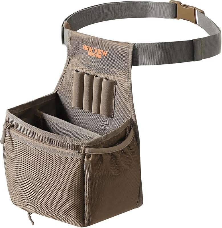 NEW VIEW Shotgun Shell Bag: Holds 2 Boxes, Dual Compartments, Waist Be