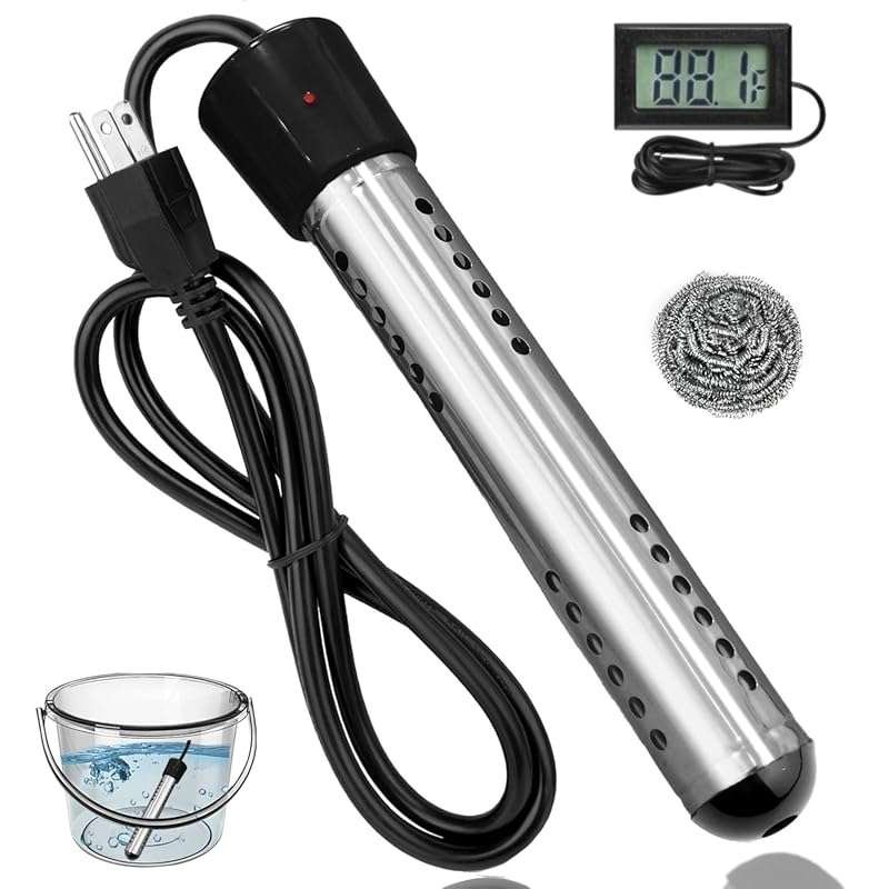 Portable Electric Immersion Water Heater, 2000W Fast Heating, 304 SS G