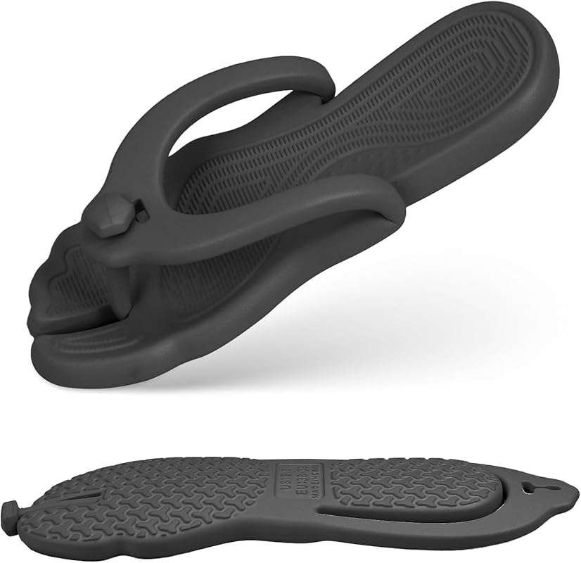 Rosoz Foldable Travel Flip Flops for Women & Men - Lightweight, Non-Sl