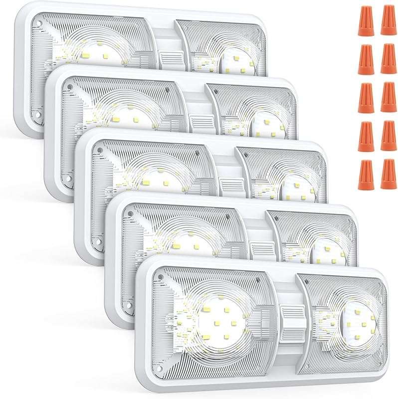 RV LED Interior Lights 12V Fixtures, 1000LM 8W Camper Ceiling Dome Lam