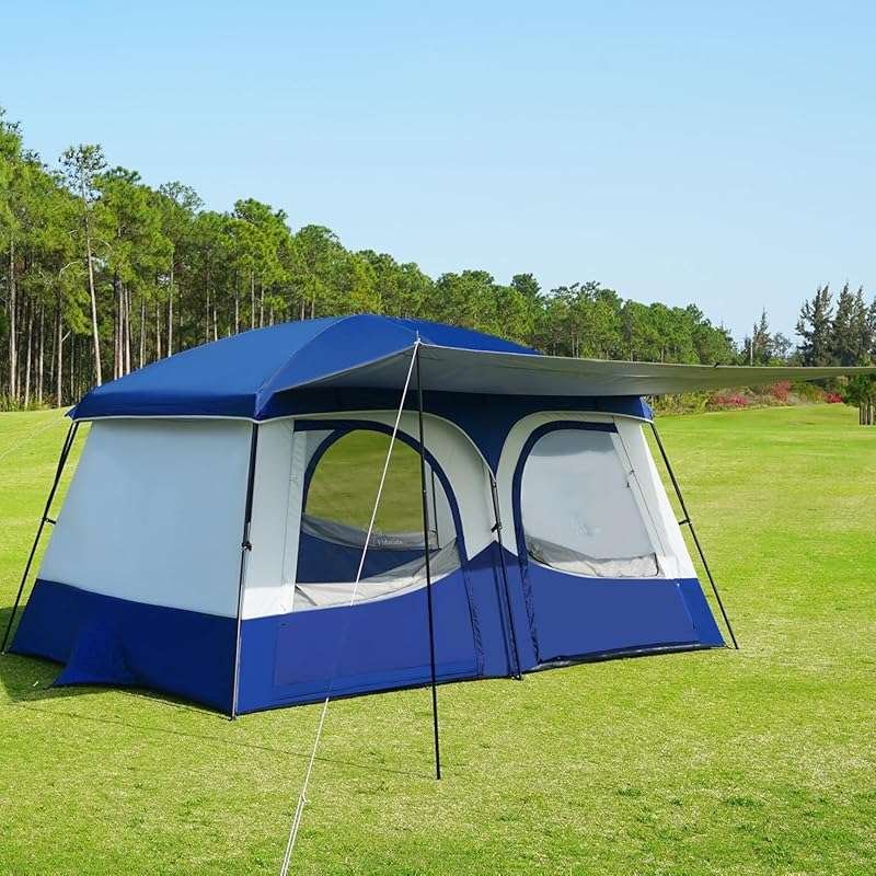 Vidalido 6-8 Person Camping Tent with Extended Vestibule: Waterproof, 