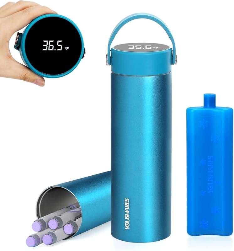 YOUSHARES Insulin Cooler Travel Case: 48H Verified Cooling, TSA Approv