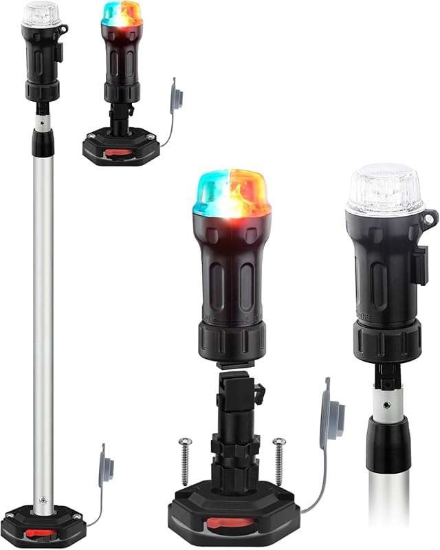 Battery Navigation Lights for Boats,Telescoping Boat Stern Lights and 