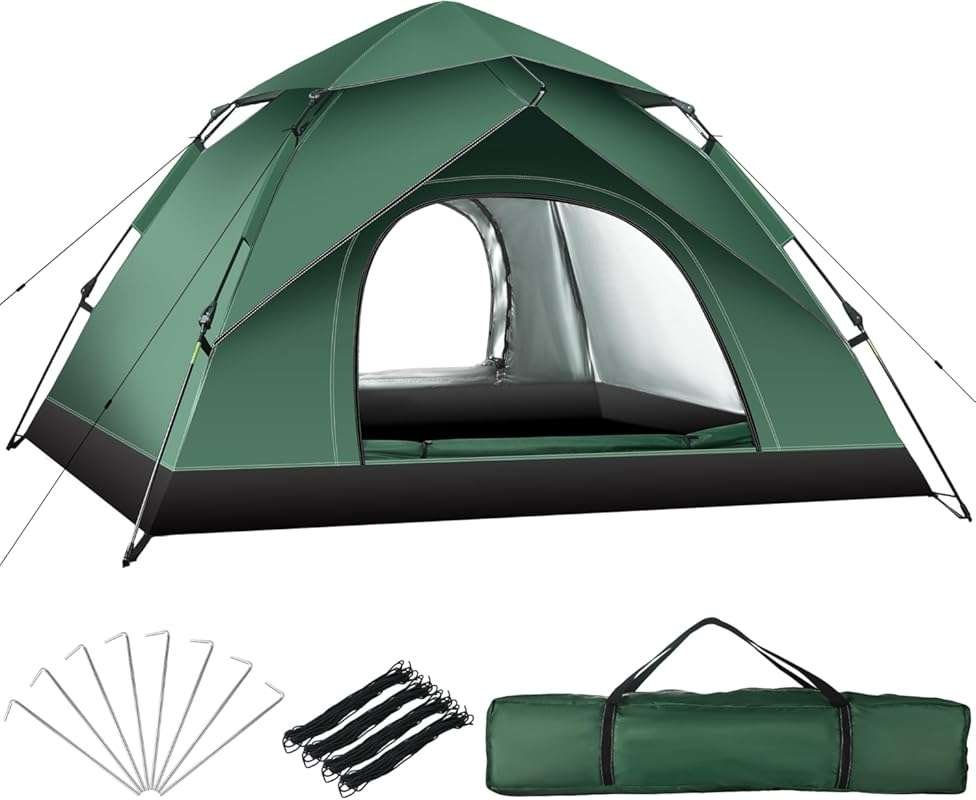 Easy Setup 1-2 Person Camping Tent – Waterproof, Lightweight with Rain